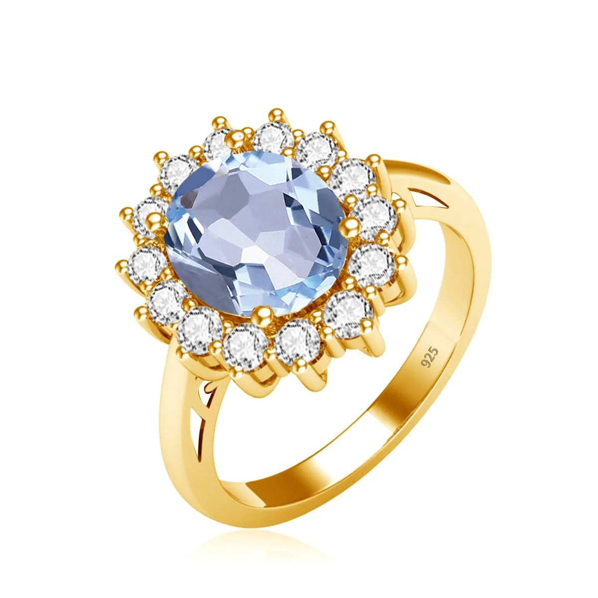 Princess Diana Gold Emerald Ring Women Oval Stone 8*10mm Trending Victoria Jewelry luxury Engagement Gift High Quality