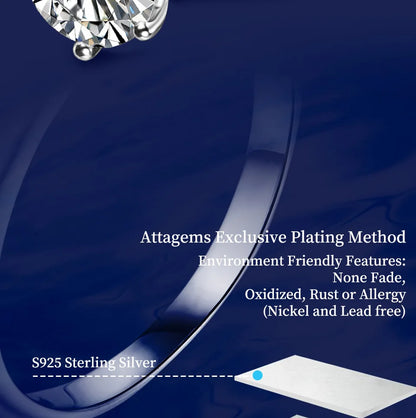 925 Sterling Silver Ring 1ct 2ct 3ct Classic Style Moissanite Diamond Ring Wedding Party Anniversary Ring For Women Fine Jewelry