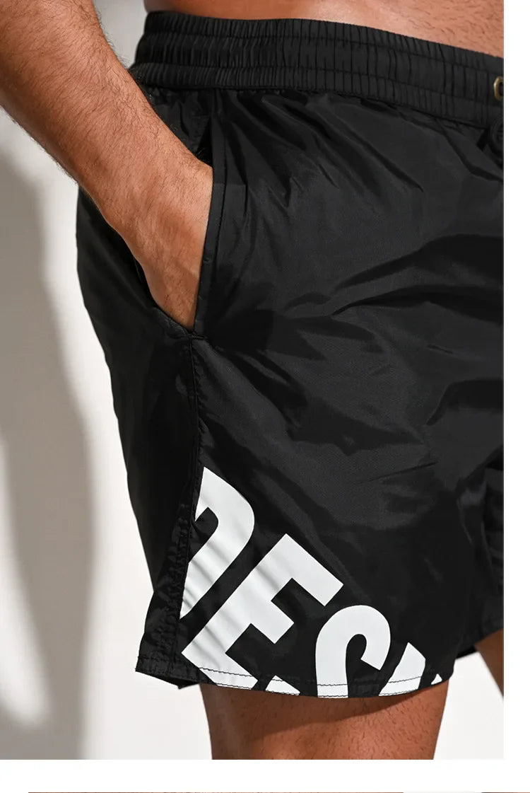 Thin Board Shorts Mens Swimming Shorts Swimwear Beach Surf Boardshort Men Swim Trunk Bath Suit Sport Running Short Liner In