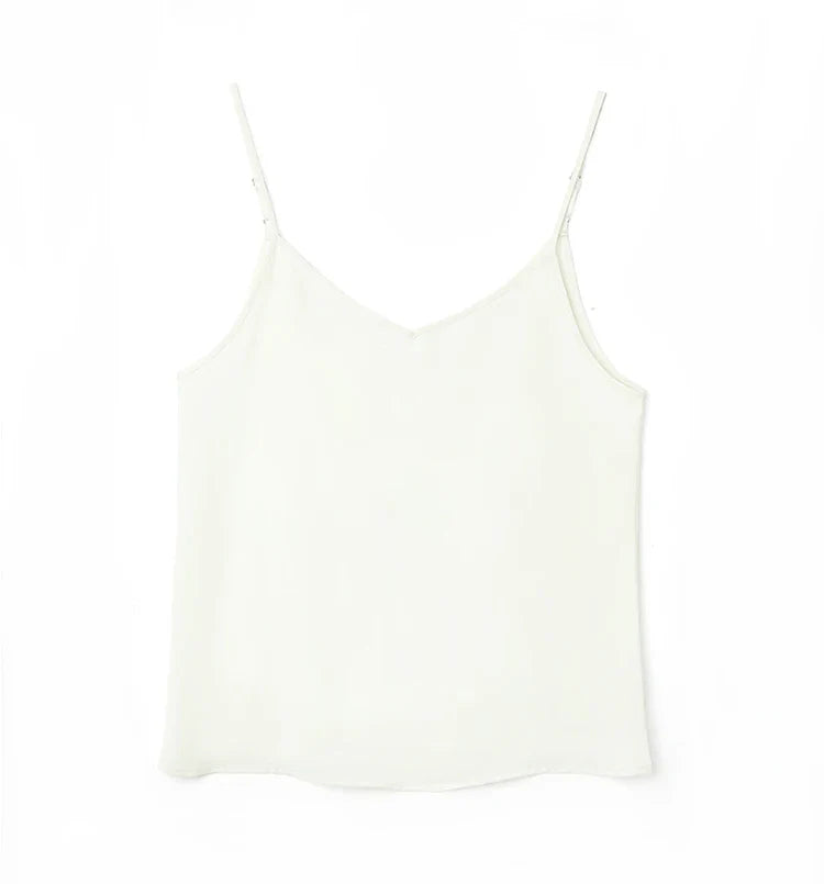 Casual Streetwear Women Cami Tops Sexy V Neck Summer Black Tank White Elegant Sleeveless Cute Ladies Clothes