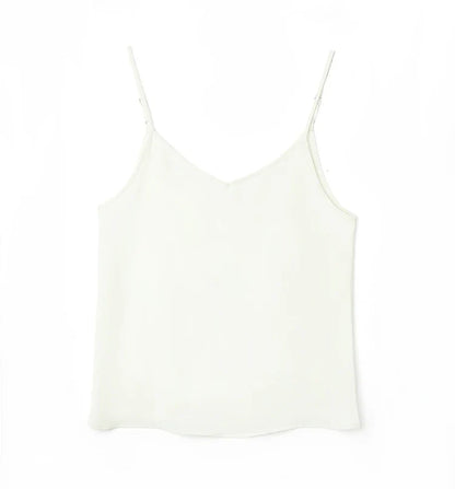 Casual Streetwear Women Cami Tops Sexy V Neck Summer Black Tank White Elegant Sleeveless Cute Ladies Clothes