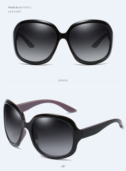 Design Elegant Polarized Oversized Round Sunglasses Women Simple Fashion Big Plastic Ladies Sun Glasses UV400