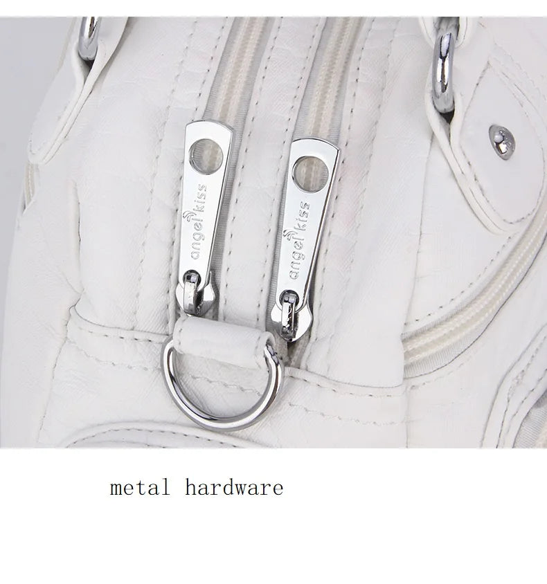 Women Small Handbags Satchel Top-handle Handbag PU Shoulder Bag 8”x11” Dumpling Pack Multi-pockets Shoulder Bag