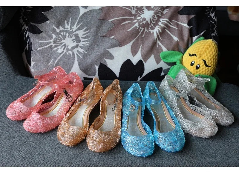 Elsa Costumes Flats Shoes Snow Queen Princess Birthday Sandals for Girls Toddler Kids