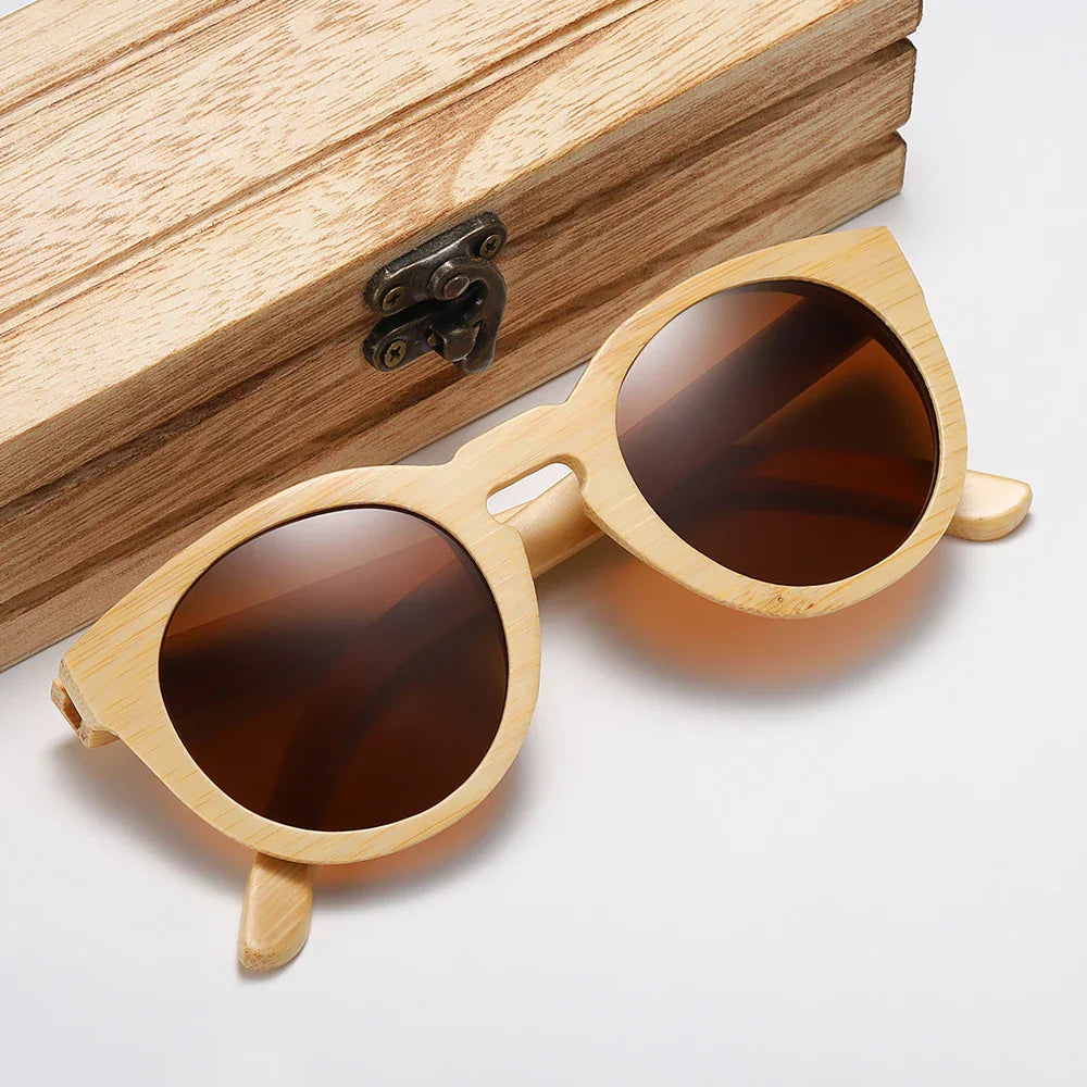 Women Bamboo Sunglasses With Polarized Mirror Lenses Of Bamboo Wood Sunglasses With Gift paper box 824