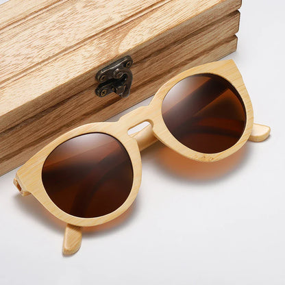 Women Bamboo Sunglasses With Polarized Mirror Lenses Of Bamboo Wood Sunglasses With Gift paper box 824