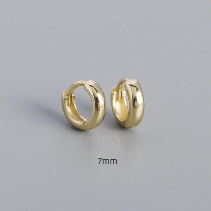 925 Sterling Silver Minimalism Punk Rock Wide Hoop Earrings for Women Men Fashion Gothic Bohe Huggie Ear Buckle Jewelry