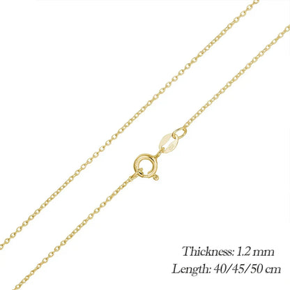 Classic Basic O-chain Solid 925 Sterling Silver Lobster Clasp Adjustable Necklace Box Cable Chain DIY Jewelry for Women