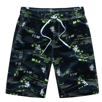 Summer Men Quick-drying Beachwear Plus Size Swimsuit Shorts Male Fashion Casual Loose Hawaii Printing Surf Board Shorts