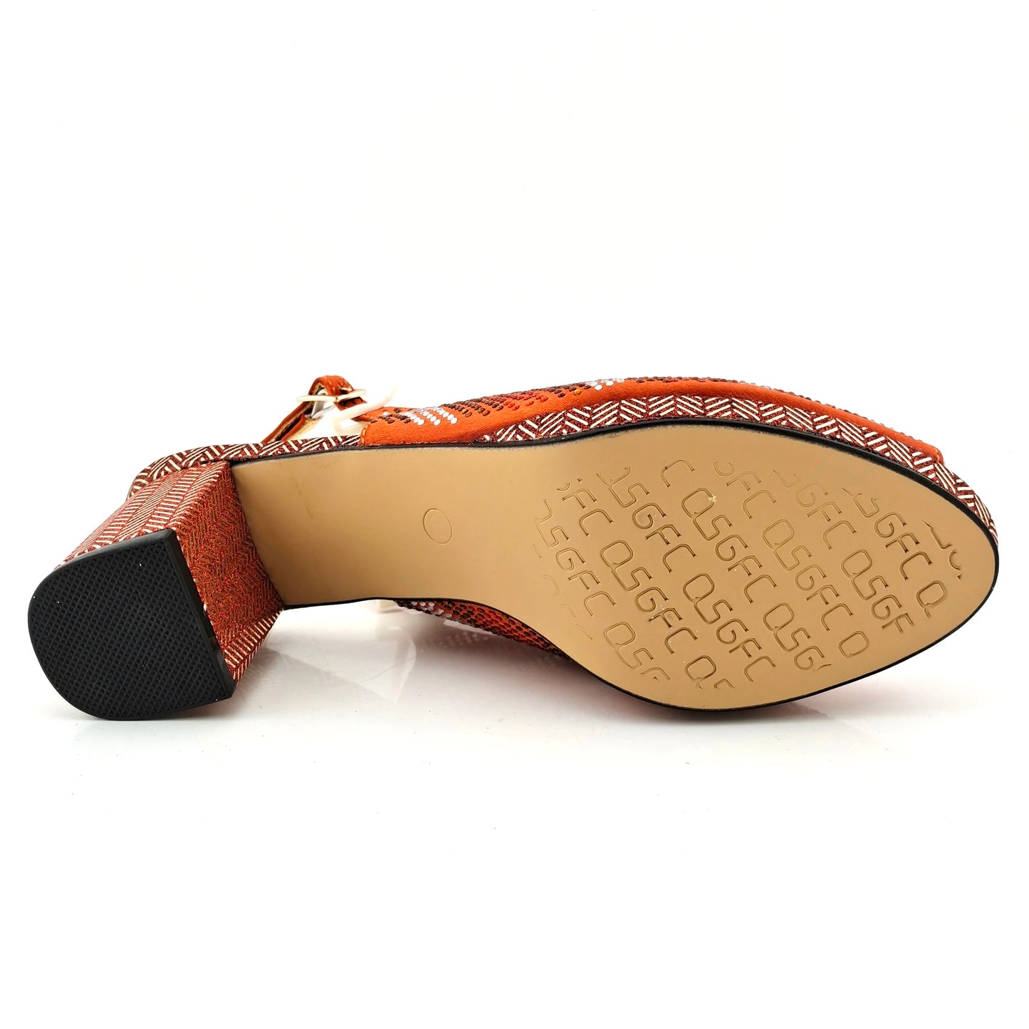 Newest Orange Color Good Quality Shining Printing Material Ladies Shoes and Bag Set African Concise Style For Wedding Party