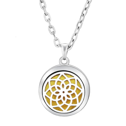 New Stainless Steel Fashion Tree Of Life  Aromatherapy Necklace Essential Oil Diffuser Perfume Locket Pendant Women Jewelry Gift