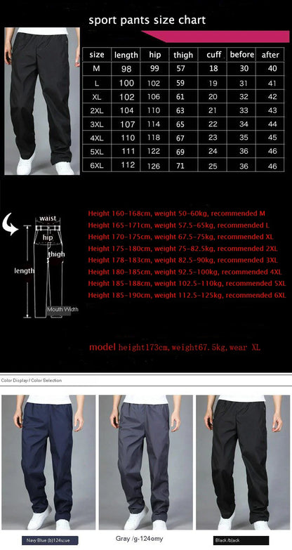 Spring Summer Men's Sportwear Casual Mens Joggers Pants Loose Straight Trousers Large Size Sweatpants Fashion Tracksuit Men
