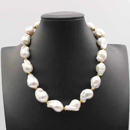 GG Natural Freshwater Cultured White Keshi Baroque Pearl Necklace Bracelet Earrings Sets For Women Lady Fashion