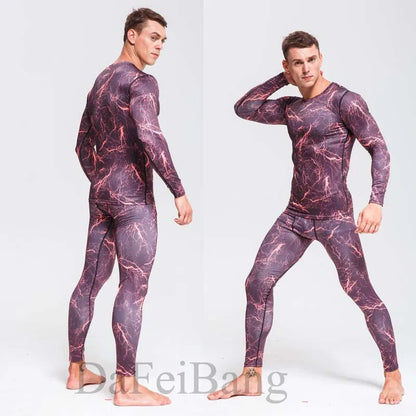 Quick Dry Camouflage Men's Running Sets Compression Sports Suits Skinny Tights Clothes Gym Rashguard Fitness Sportswear Men 2021