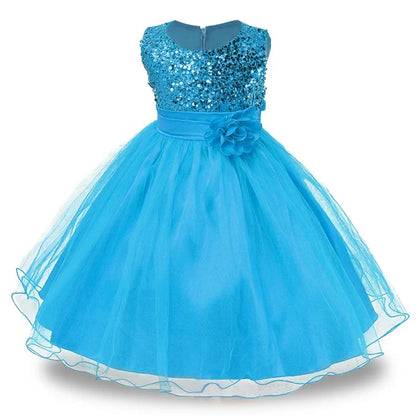 Baby Children Girl Dress NEW Kids Ceremonies Party Summer Princess Wedding Party dress sequins Sleeveless For Girls Clothes