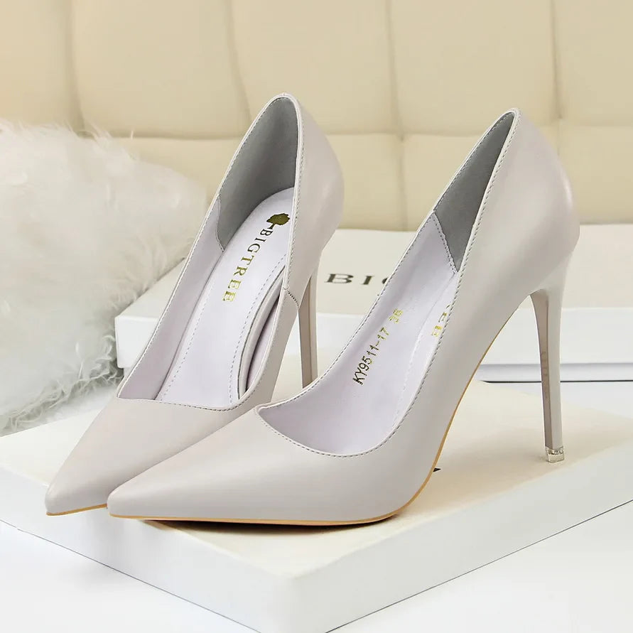 2023 Women 7.5cm 10.5cm High Heels Pumps Lady Wedding Bridal Scarpins Stripper Low Heels Plus Size Fetish Party Blue Pink Shoes