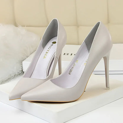 2023 Women 7.5cm 10.5cm High Heels Pumps Lady Wedding Bridal Scarpins Stripper Low Heels Plus Size Fetish Party Blue Pink Shoes