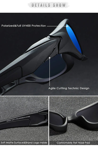 Outdoor Sports Polarized Sunglasses Men Curve Cutting Frame Stress-Resistant Lens Shield Sun Glasses Women KD0623