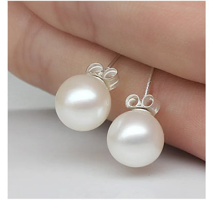 925 Sterling Silver Pearl Retro Stud Earrings For Women Luxury Designer Jewelry Accessories   GaaBou