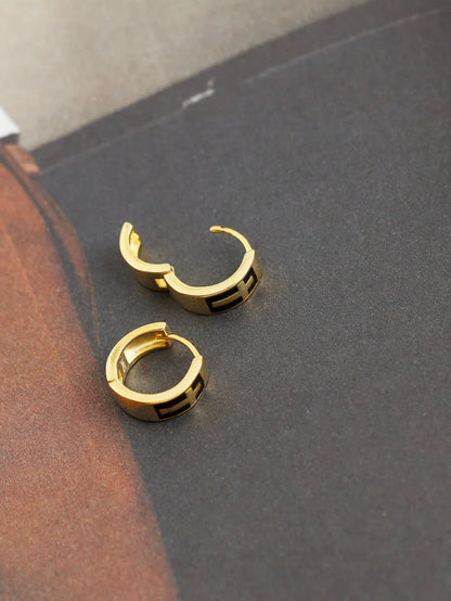 925 Sterling Silver Earring Colorful Dripping Oil Material Ear Ring Ear Buckle Rhombus Shape Trend Wild Girl Women Boy Ear Jewel