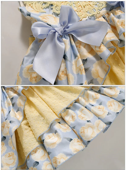 Mother Kids Baby Girls Summer Autumn Flower Bridesmaid Dresses for Children Princess Party Wedding Clothes 2368101214Y