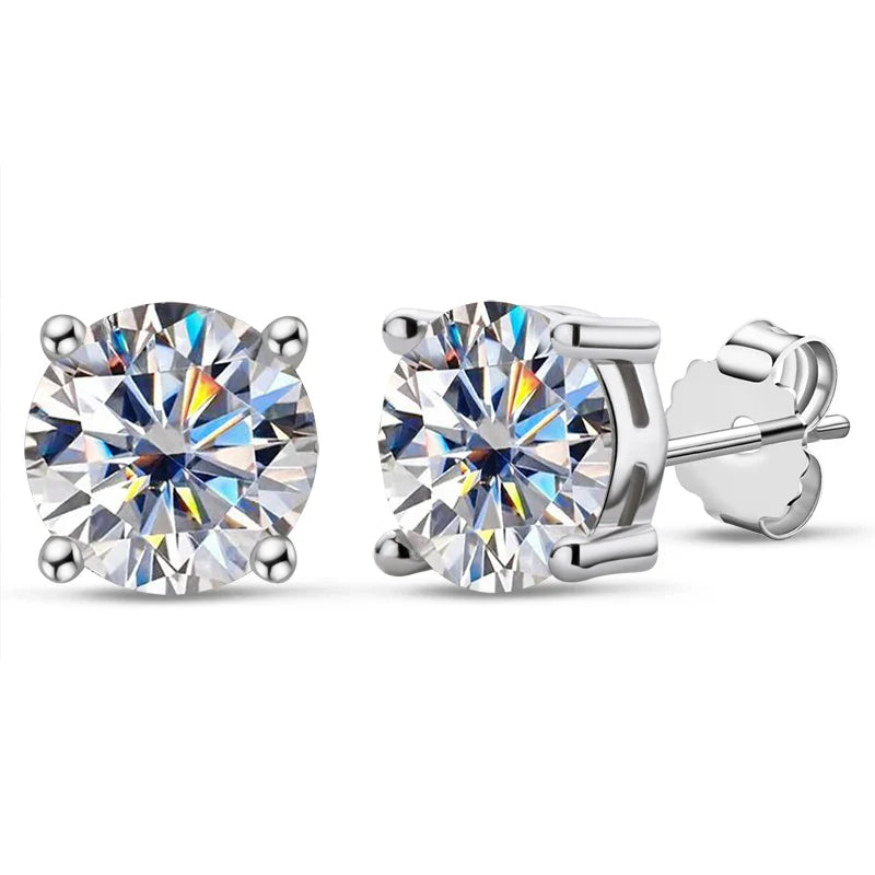 2ct D Color Moissanite 925 Sterling Silver Stud Earrings for Women With Cer Certificate Jewelry Jewelry Custom Earrings