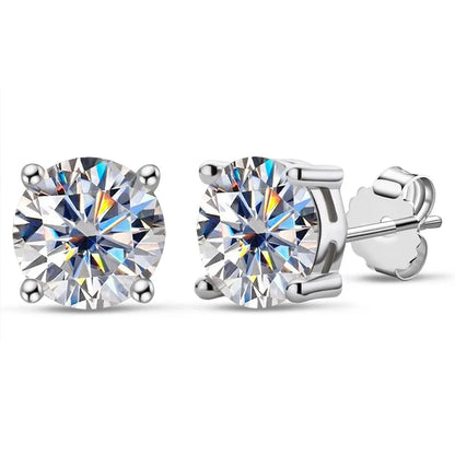 2ct D Color Moissanite 925 Sterling Silver Stud Earrings for Women With Cer Certificate Jewelry Jewelry Custom Earrings