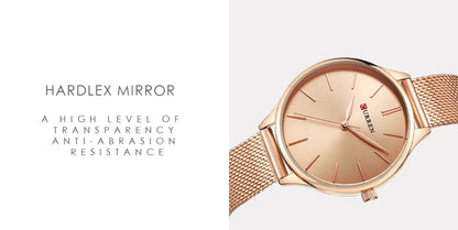 Original Women's Luxury Watch Matte Dial Japanese Quartz Movement Stainless Steel Mesh Strap with Box