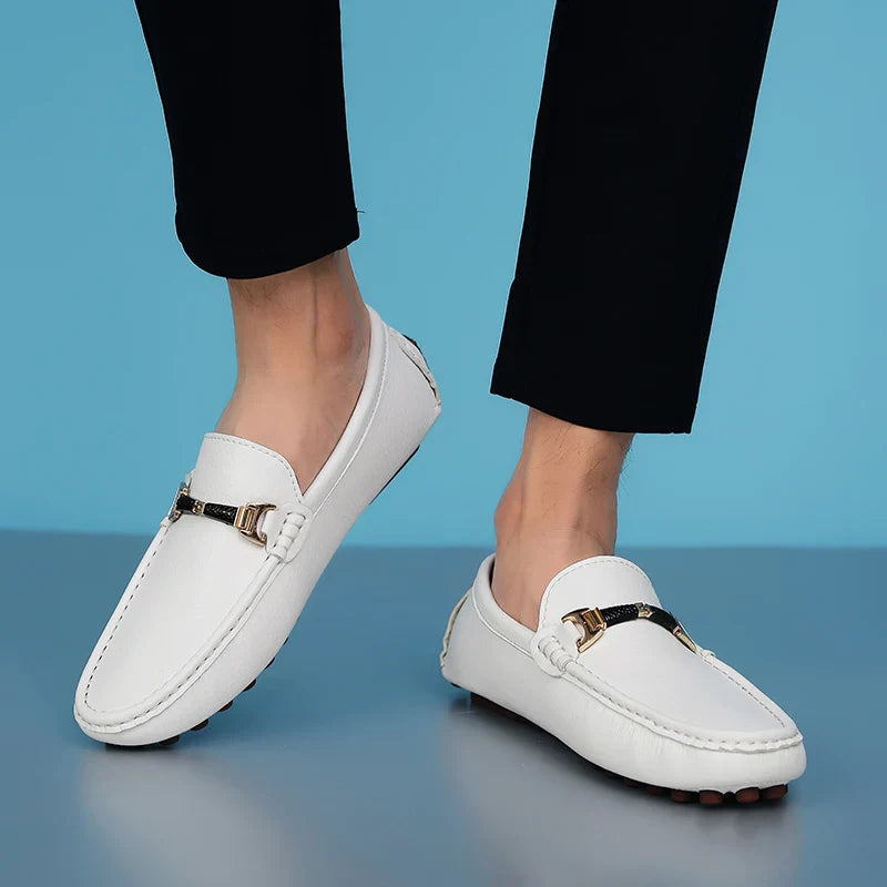 White Loafers for Men Size 48 Slip on Shoes Driving Flats Casual Moccasins for Men Comfy Male Loafers