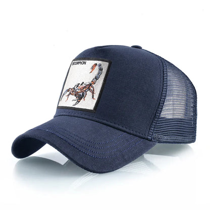Streetwear Trucker Caps With Scorpion Patch Men's Snapback Hip Hop Baseball Cap For Women Four Seasons Fashion Casquette Hats