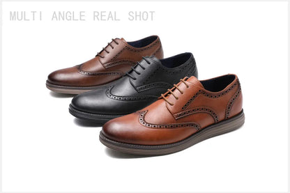 Sapatos Sociais Masculinos de Couro Genuíno Sapatos Casuais Confortáveis Masculinos Sapatos de Trabalho de Escritório Elegantes com Cadarço Masculinos