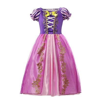 2-10Y Kids Prium Cosplay Elsa Anna Costume Dress 2025 Winter Long Mesh Princess DressGirl Christma Carnival Clothes Ball Gown