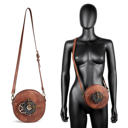 Norbinus Steampunk Single Shoulder Bags Vintage Women Handbags Gothic Messenger Crossbody Bag Ladies Rivet Top-Handle Bags Pack