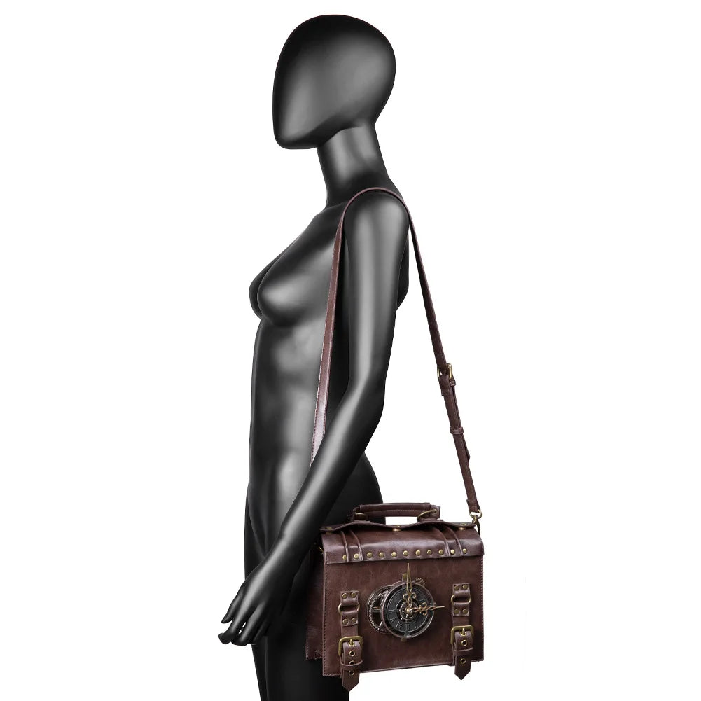 Steampunk Single Shoulder Bags Vintage Women Handbags Gothic Messenger Crossbody Bag Ladies Rivet Top-Handle Bags Pack