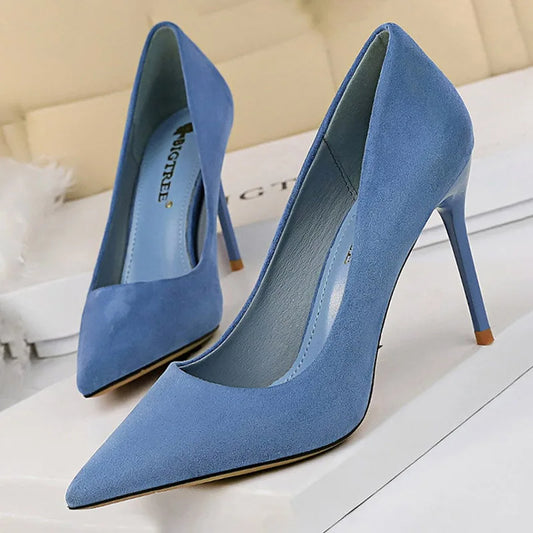 Shoes 2026 New Women Pumps Suede High Heels Shoes Fashion Office Shoes Stiletto Party Shoes Female Comfort Women Heels