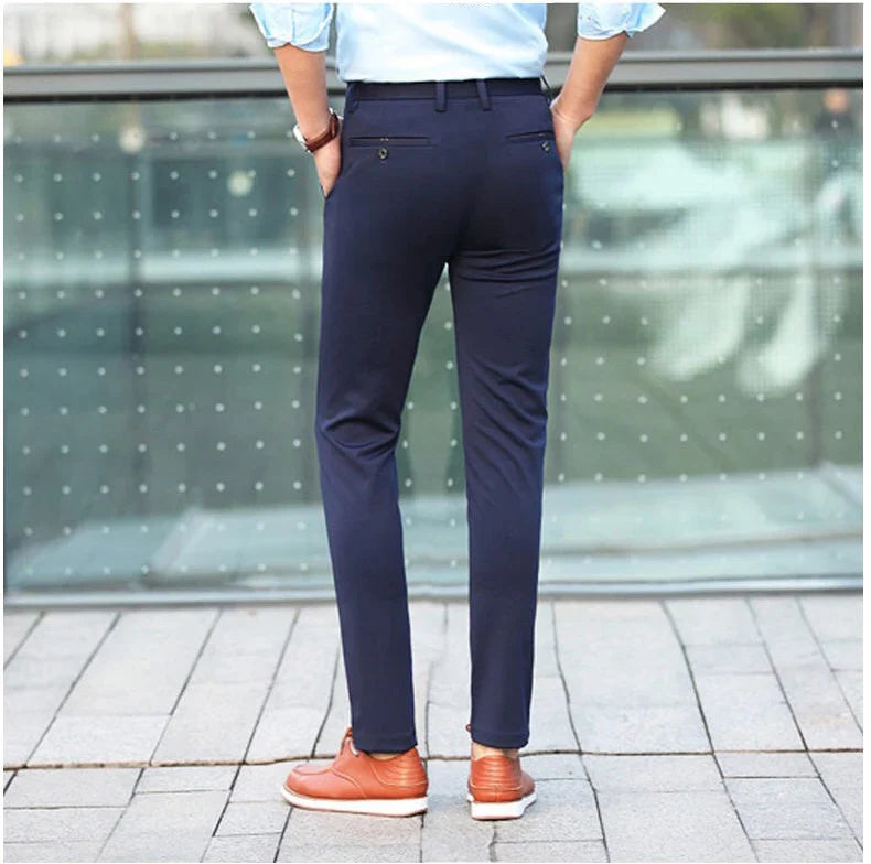 Men's Spring Autumn New Fashion Business Casual Long Pants Suit Pants Male Elastic Straight Formal Trousers Plus Big Size 28-40