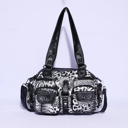 Women Small Handbags Satchel Top-handle Handbag PU Shoulder Bag 8”x11” Dumpling Pack Multi-pockets Shoulder Bag