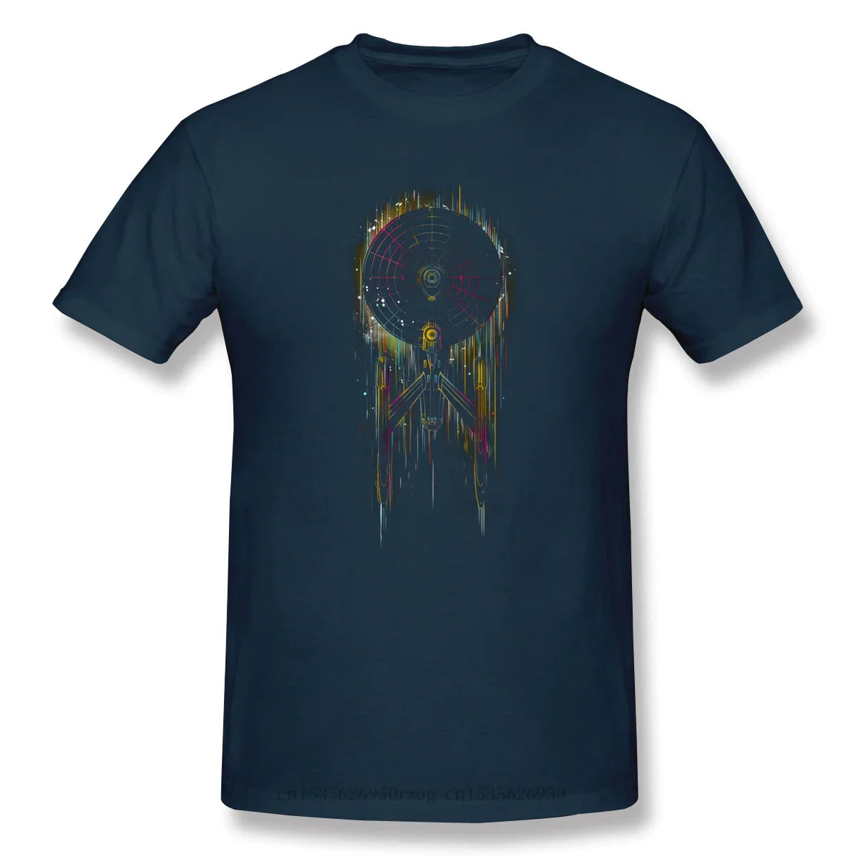 Men Clothing Stars Treke Science FictionTV Series Tops T-Shirt Neon Boldly Oversize Short Sleeve