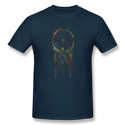 Men Clothing Stars Treke Science FictionTV Series Tops T-Shirt Neon Boldly Oversize Short Sleeve