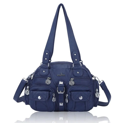 Women Small Handbags Satchel Top-handle Handbag PU Shoulder Bag 8”x11” Dumpling Pack Multi-pockets Shoulder Bag
