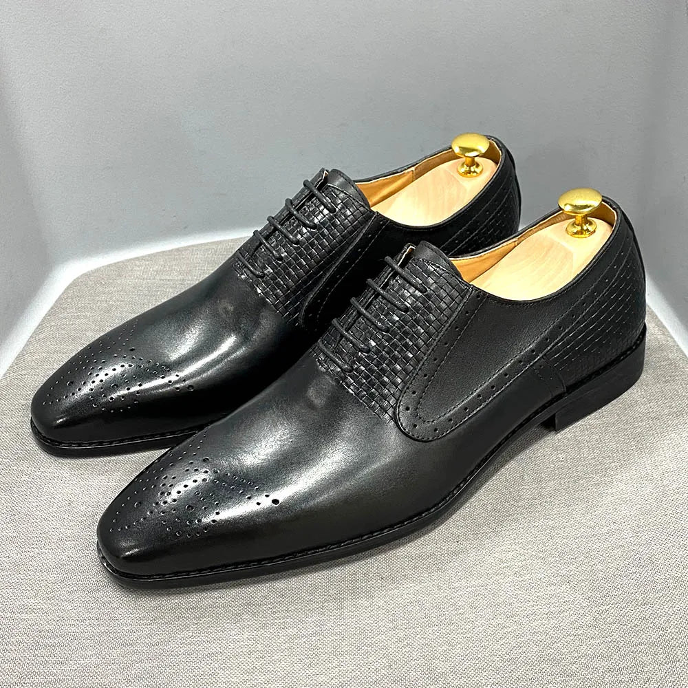 Size 6 To 13 Mens Oxford Dress Shoes Genuine Leather Handmade Green Lace-Up Brogue Classic Party Wedding Formal Shoes for Men