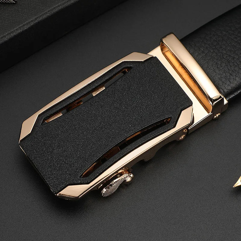 Men's Genuine Leather Automatic Buckle Belt Custom Engraved Name/Logo Ideal Waist Belt for Father's Day Personalized Gift