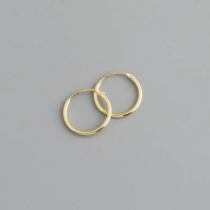 Genuine 925 Sterling Silver Fashion Korean Simple Hoop Earrings for Women Men Charming Chic Party Jewelry Accessories