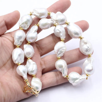 GG Natural Freshwater Cultured White Keshi Baroque Pearl Necklace Bracelet Earrings Sets For Women Lady Fashion