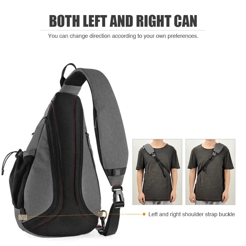 Men One Shoulder Backpack Women Sling Bag Crossbody USB Boys Cycling Sports Travel Versatile Fashion Bag Student School