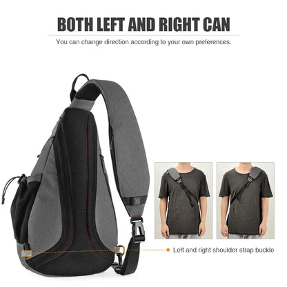 Men One Shoulder Backpack Women Sling Bag Crossbody USB Boys Cycling Sports Travel Versatile Fashion Bag Student School