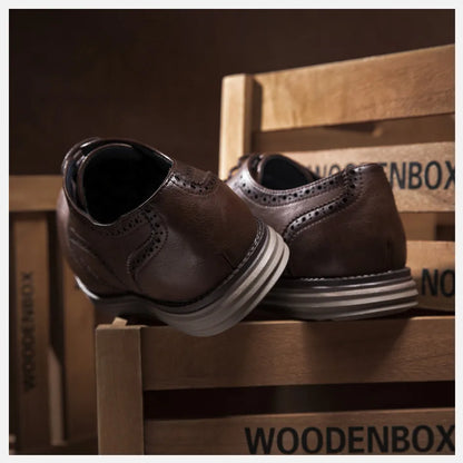 Sapatos Sociais Masculinos de Couro Genuíno Sapatos Casuais Confortáveis Masculinos Sapatos de Trabalho de Escritório Elegantes com Cadarço Masculinos