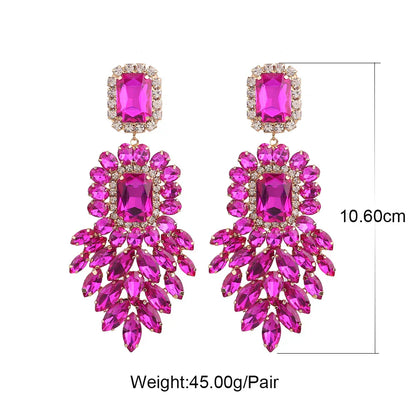 New Crystal Dangle Earrings For Women Rhinestone Earrings Weddings Ladies Party Fashion Jewelry Accessories Wholesale Gifts