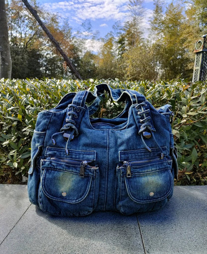 Women's Denim Bag Y2K Vintage Blue Jean Purse and Handbags Crossbody Shoulder Wallet Large Capacity