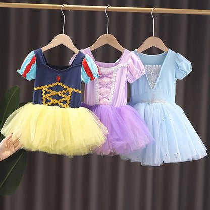 Round Yuan Girl Ballet Practice Dress Party Fancy TUTU Dress Elsa Anna Belle Alice Colorful Clothes Baby Girl Party Costumes